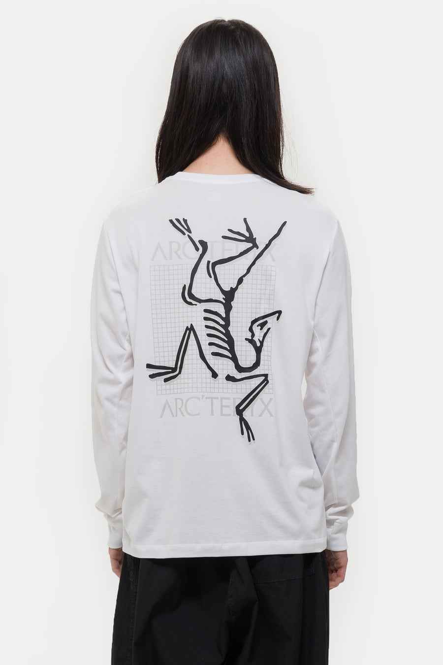 Arc'teryx Arc'Multi Bird Logo Long Sleeve T-Shirt in White Light - Notre