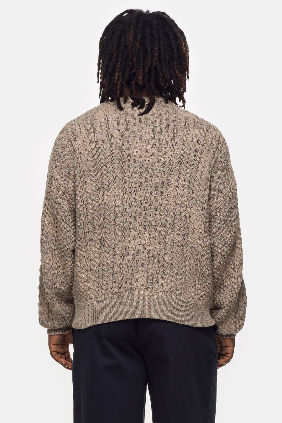 Beams Cable Knit Sweater in Taupe - Notre