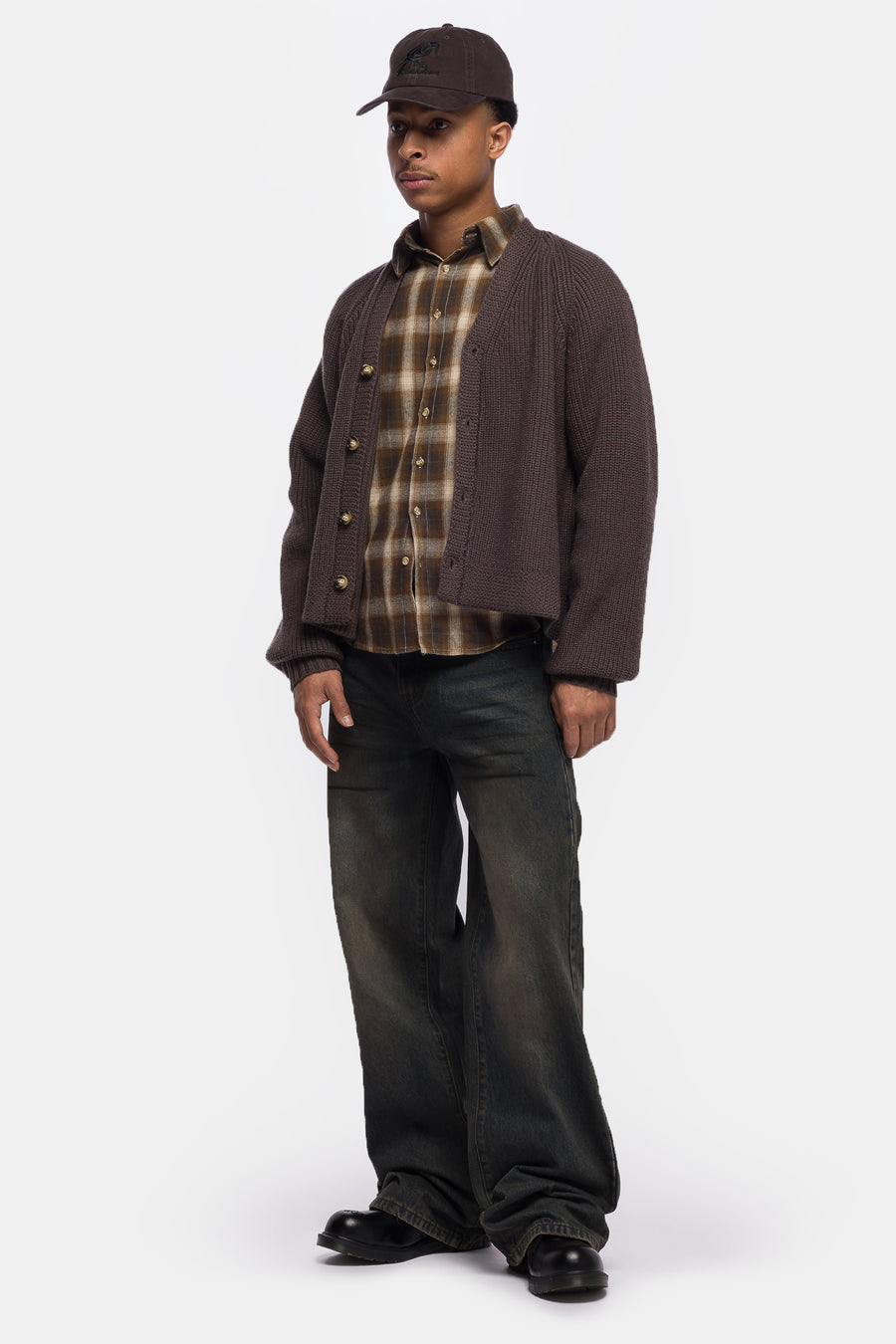Basketcase Gallery Hench Knit Cardigan in Brown - Notre