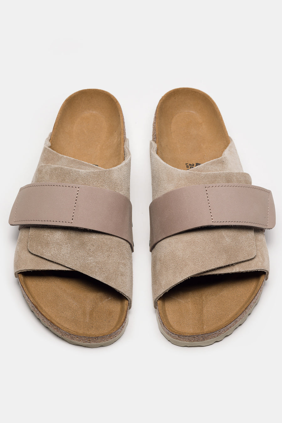 Birkenstock Kyoto Nubuck/Suede Leather Slides in Taupe - Notre