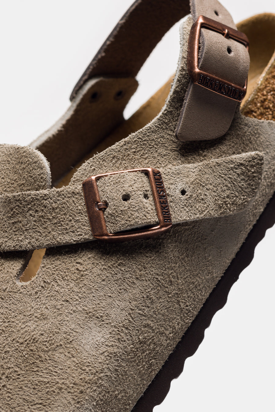 Birkenstock Tokio Suede Clog in Taupe - Notre