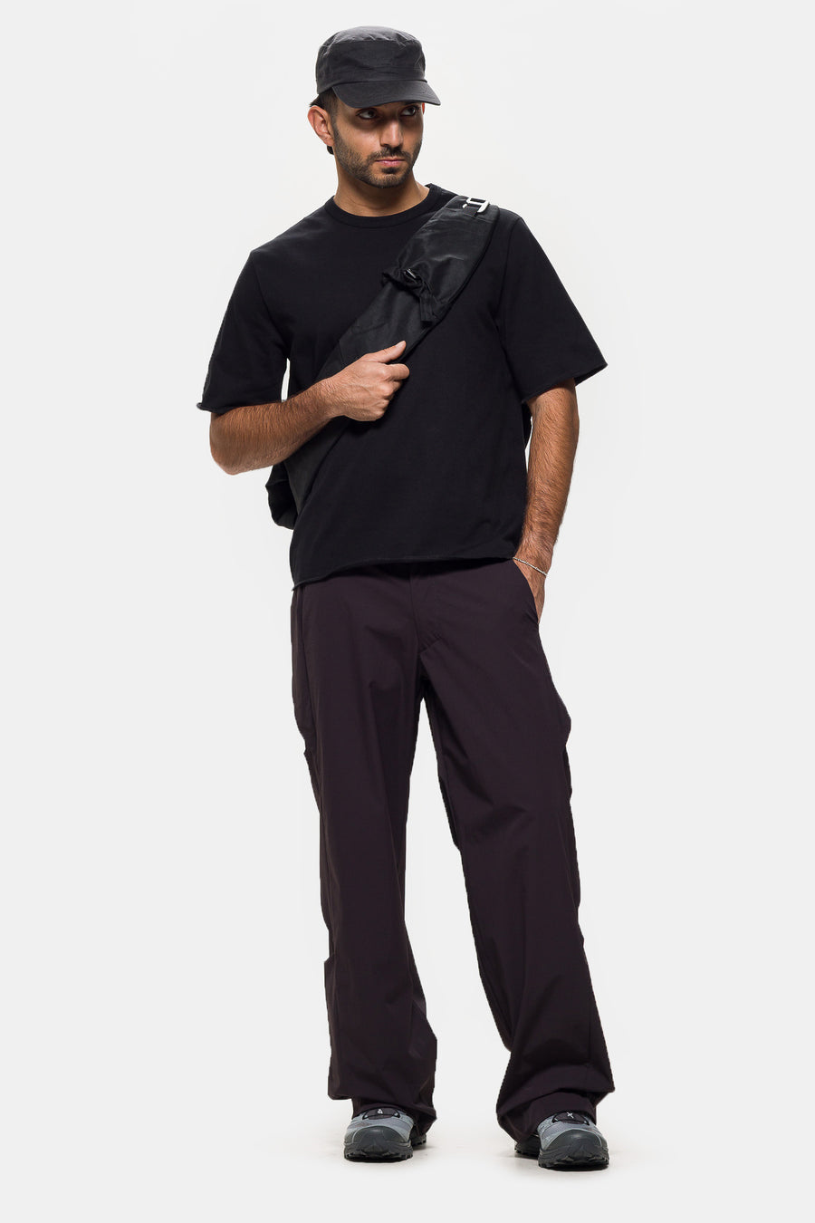 Colin Meredith Braided Trouser in Black Bean - Notre