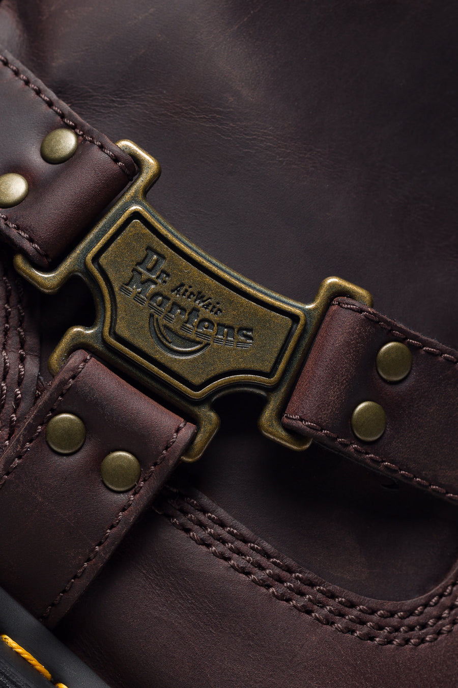 Dr. Martens Anistone Hi Leather Biker Boot in Dark Brown - Notre