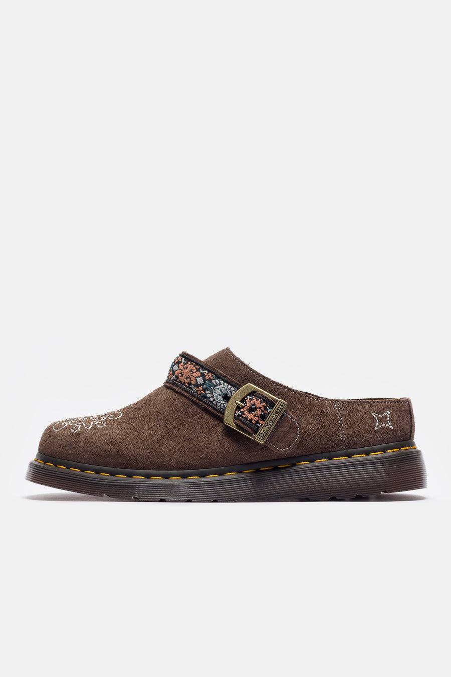 Dr. Martens Isham Suede Jacquard Mule in Brown - Notre