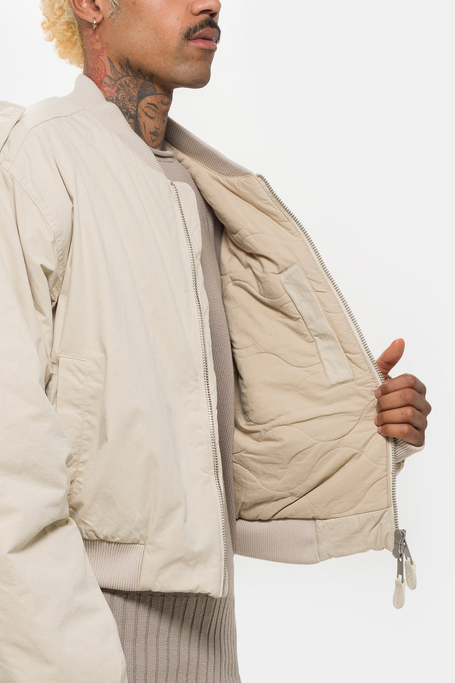 Entire Studios A-4 Bomber Jacket in Off White - Notre