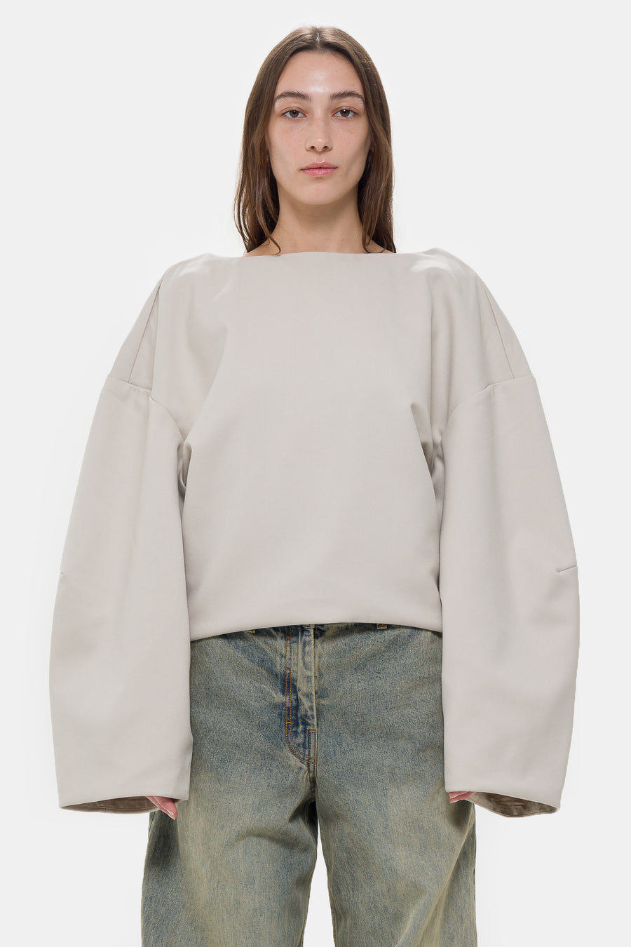 Entire Studios Boat Neck Jumper in Off White - Notre