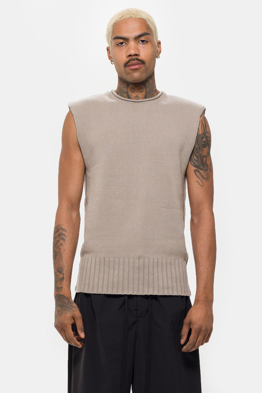 Entire Studios Burns Knit Vest in Light Grey - Notre