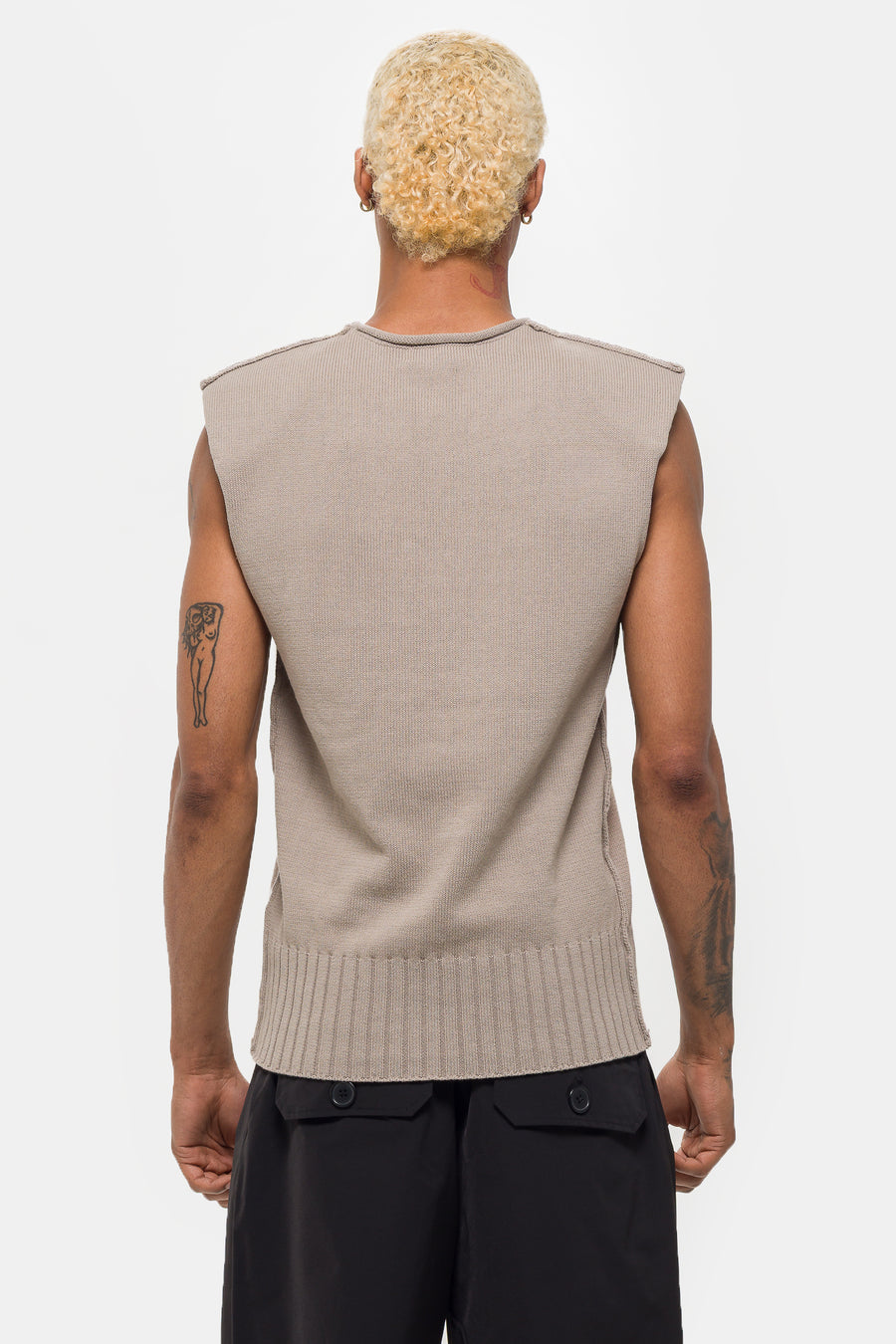 Entire Studios Burns Knit Vest in Light Grey - Notre