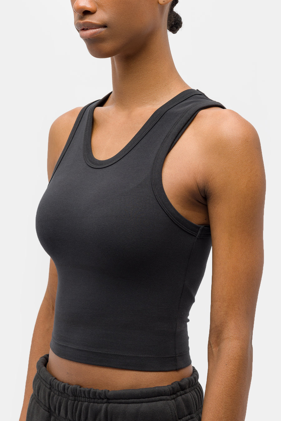 Entire Studios Cropped Tank in Black - Notre