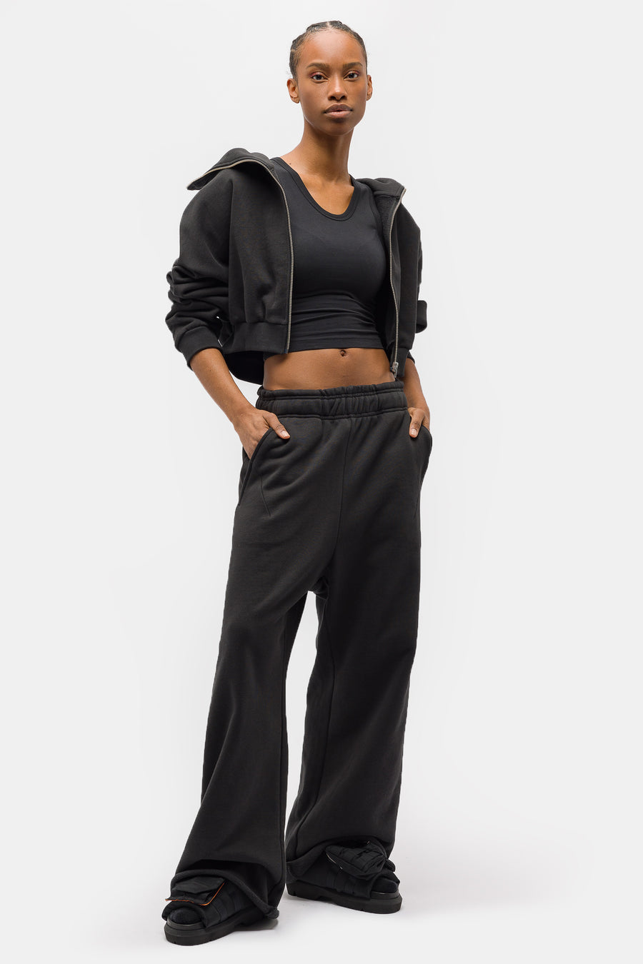 Entire Studios Cropped Tank in Black - Notre