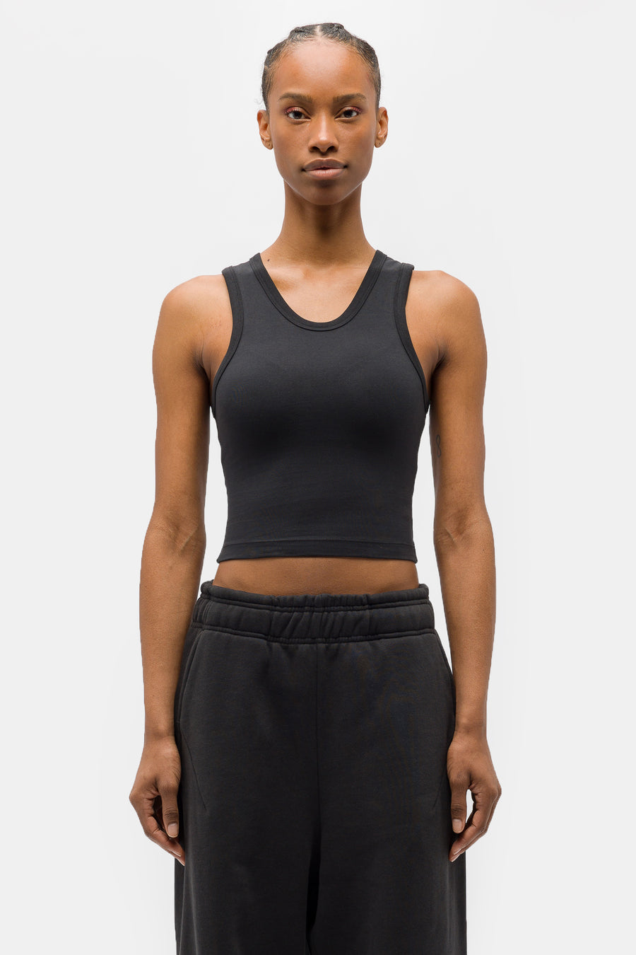 Entire Studios Cropped Tank in Black - Notre