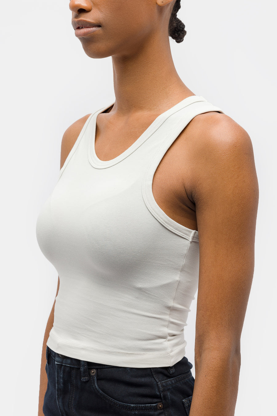 Entire Studios Cropped Tank in White - Notre