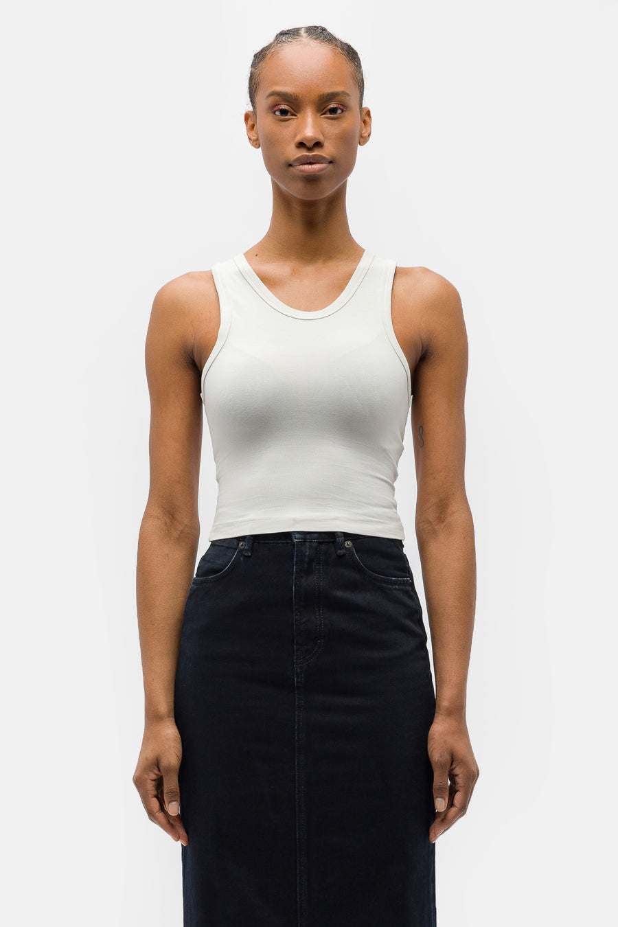 Entire Studios Cropped Tank in White - Notre