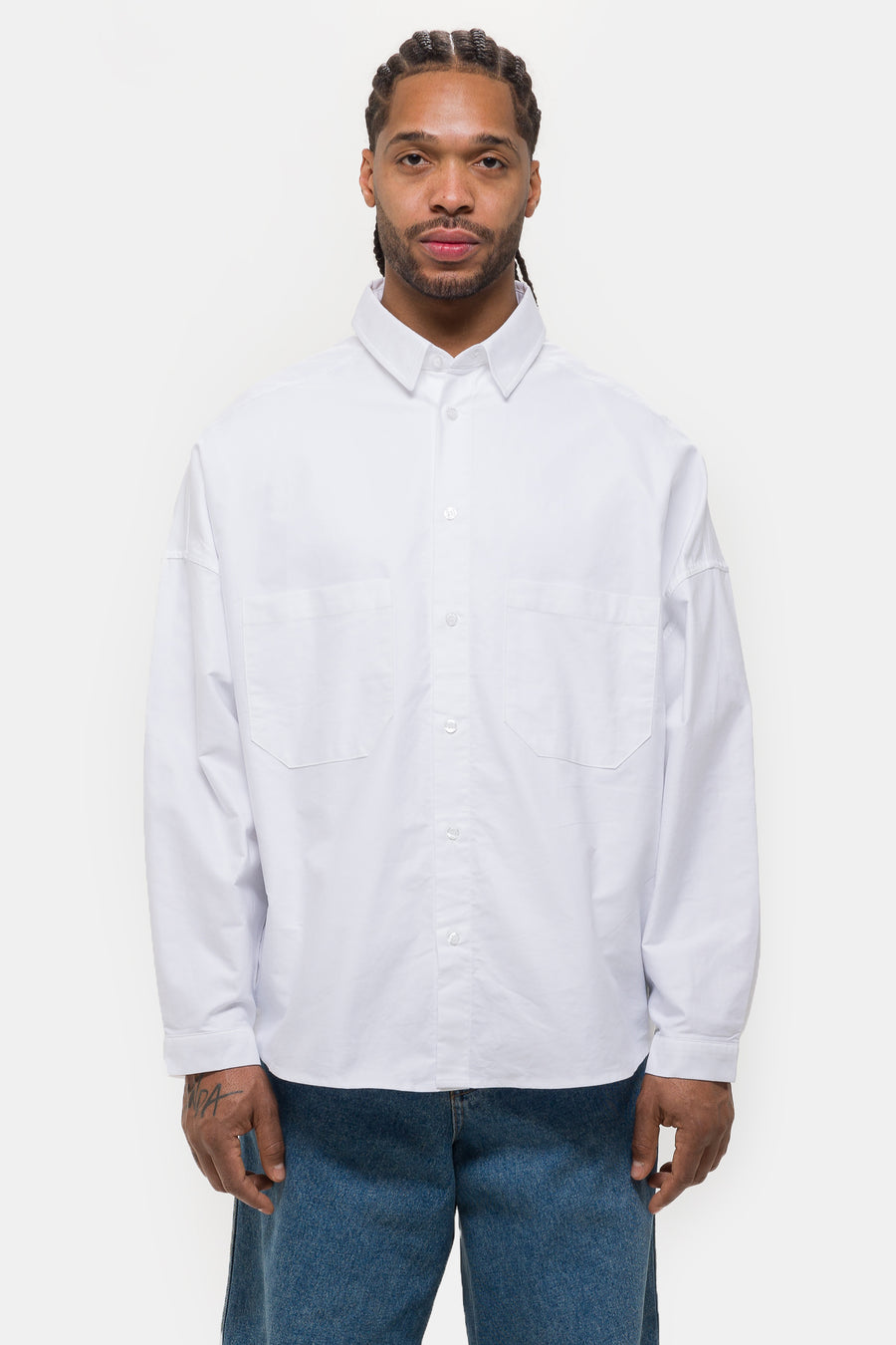 Estudio Niksen Oxford Balloon Shirt in White - Notre