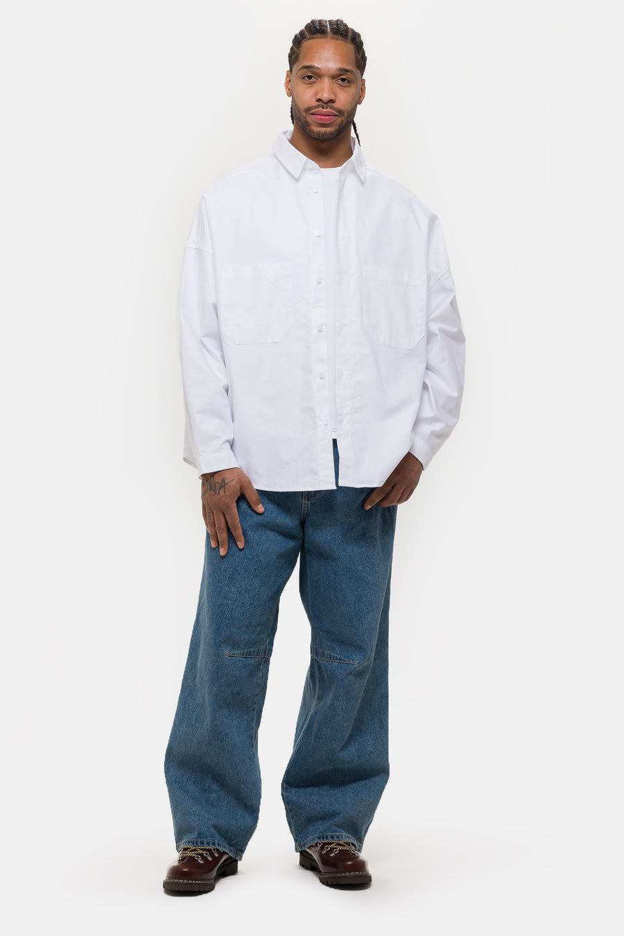 Estudio Niksen Oxford Balloon Shirt in White - Notre