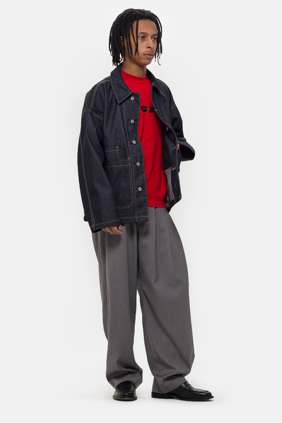 Estudio Niksen Raw-Denim Chore Jacket in Indigo - Notre