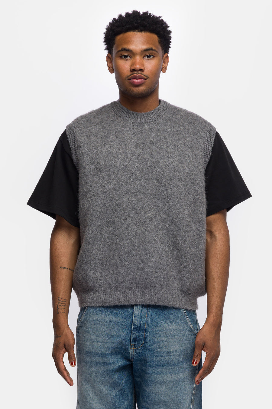 Estudio Niksen Alpaca Knit Vest in Grey - Notre