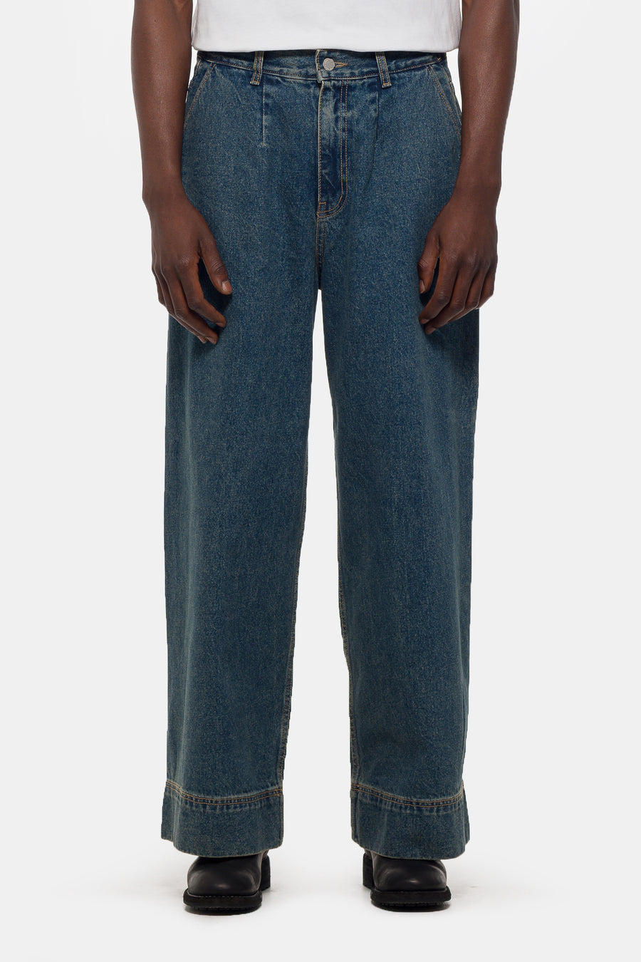 Estudio Niksen Big Hem Denim Jean in Blue - Notre