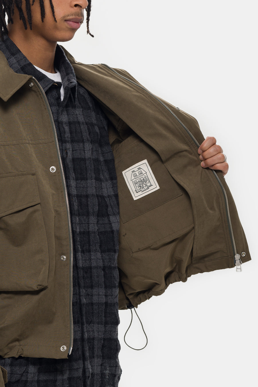 Estudio Niksen Big Pocket Wind Jacket in Khaki - Notre