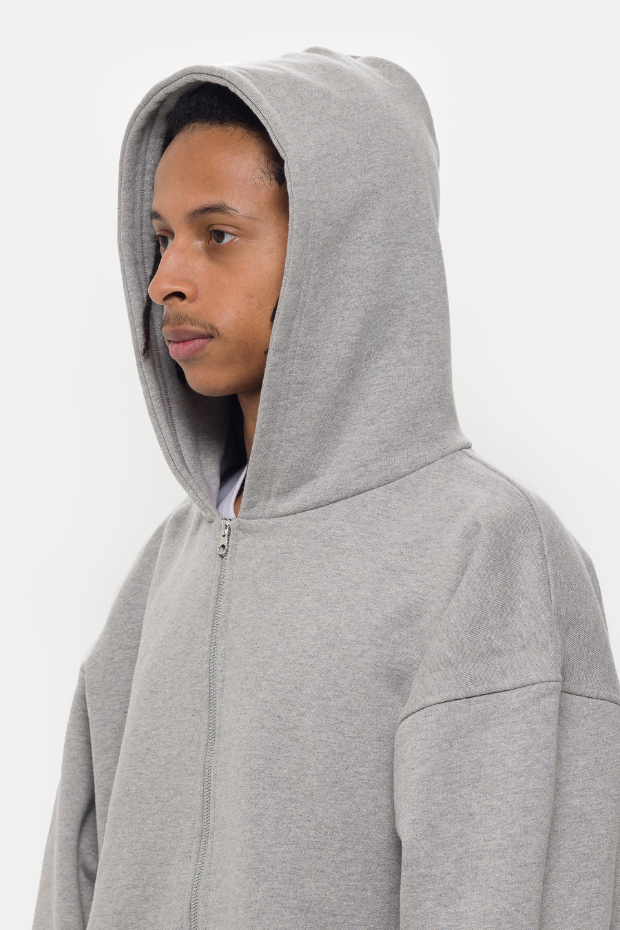 Estudio Niksen Boxy Zip-Up Hoodie in Grey - Notre