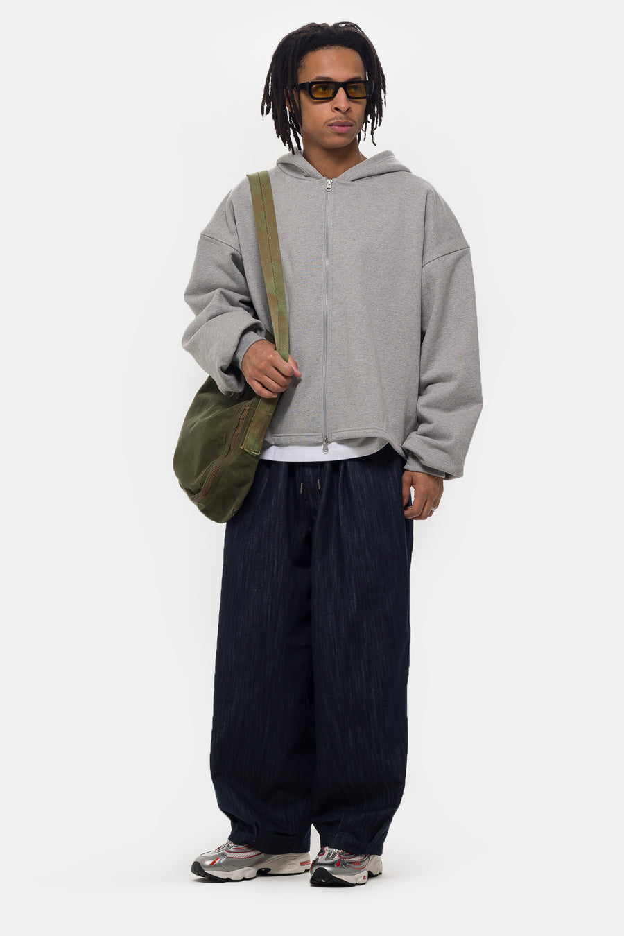Estudio Niksen Boxy Zip-Up Hoodie in Grey - Notre