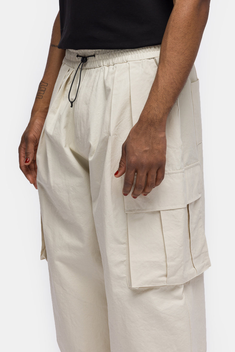 Estudio Niksen Cargo String Balloon Pant in Ivory - Notre