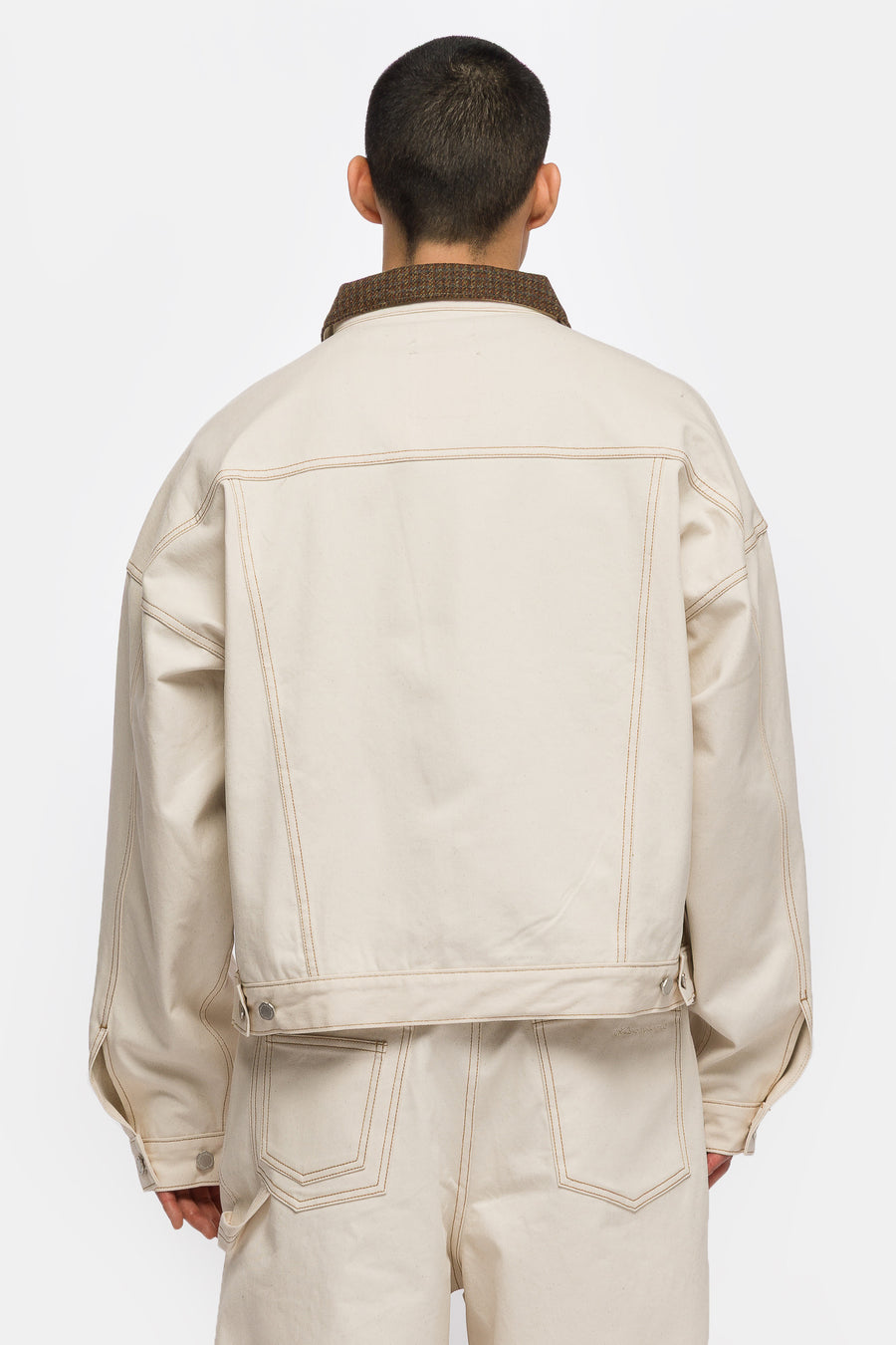 Estudio Niksen Carpenter Collar Jacket in Ivory - Notre