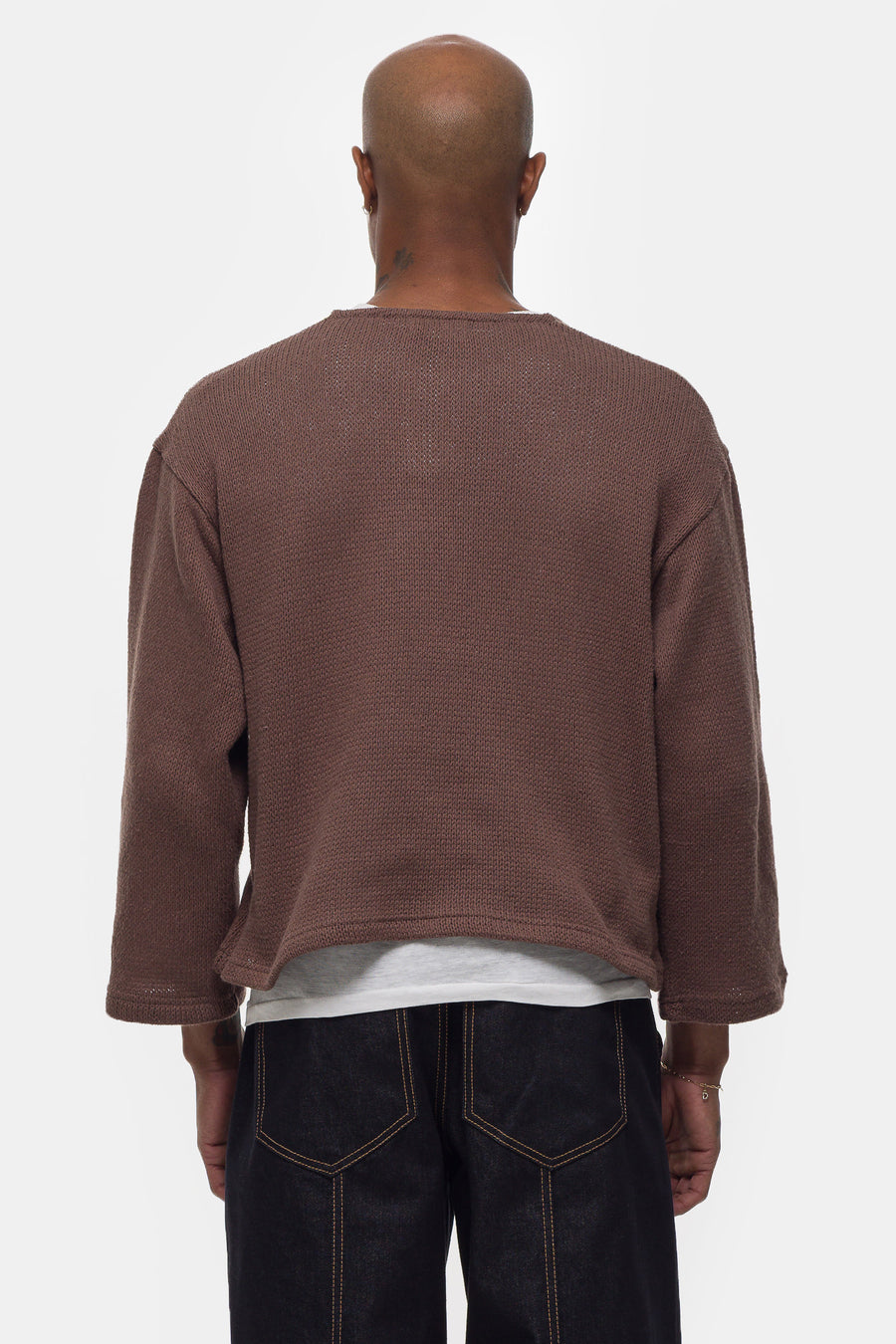 Estudio Niksen Crochet Boxy Sweater in Brown - Notre