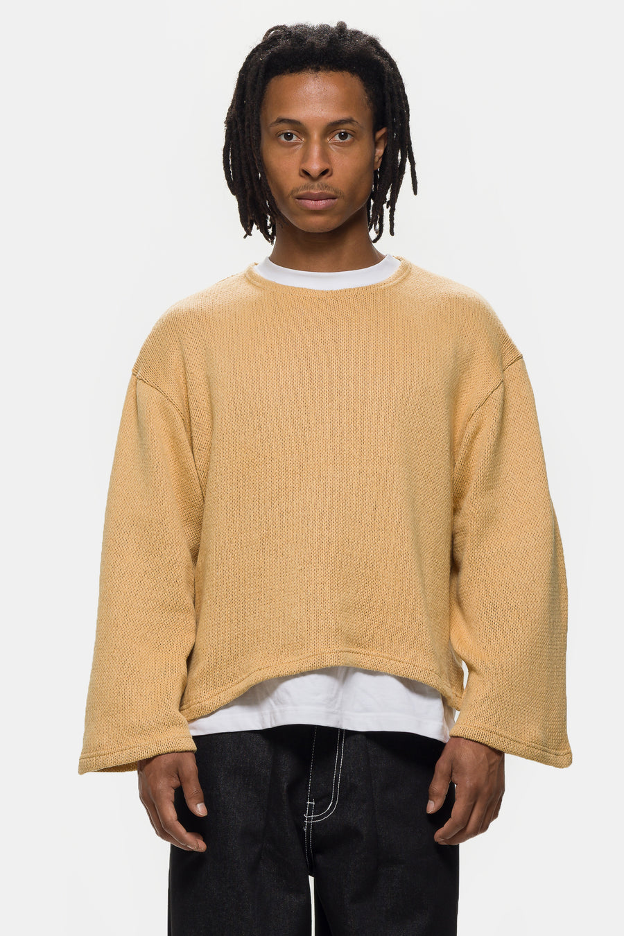 Estudio Niksen Crochet Boxy Sweater in Yellow - Notre
