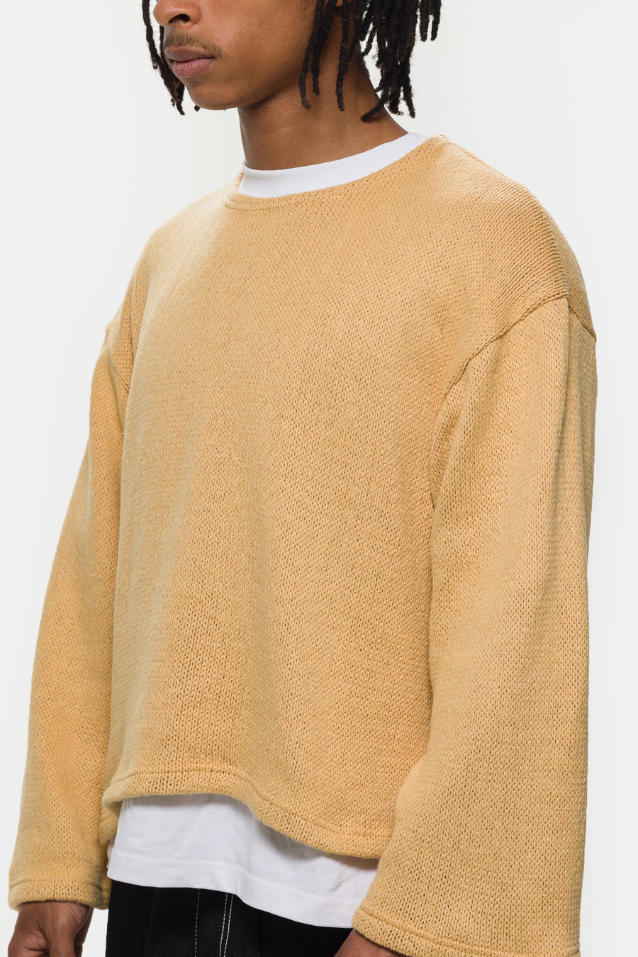 Estudio Niksen Crochet Boxy Sweater in Yellow - Notre