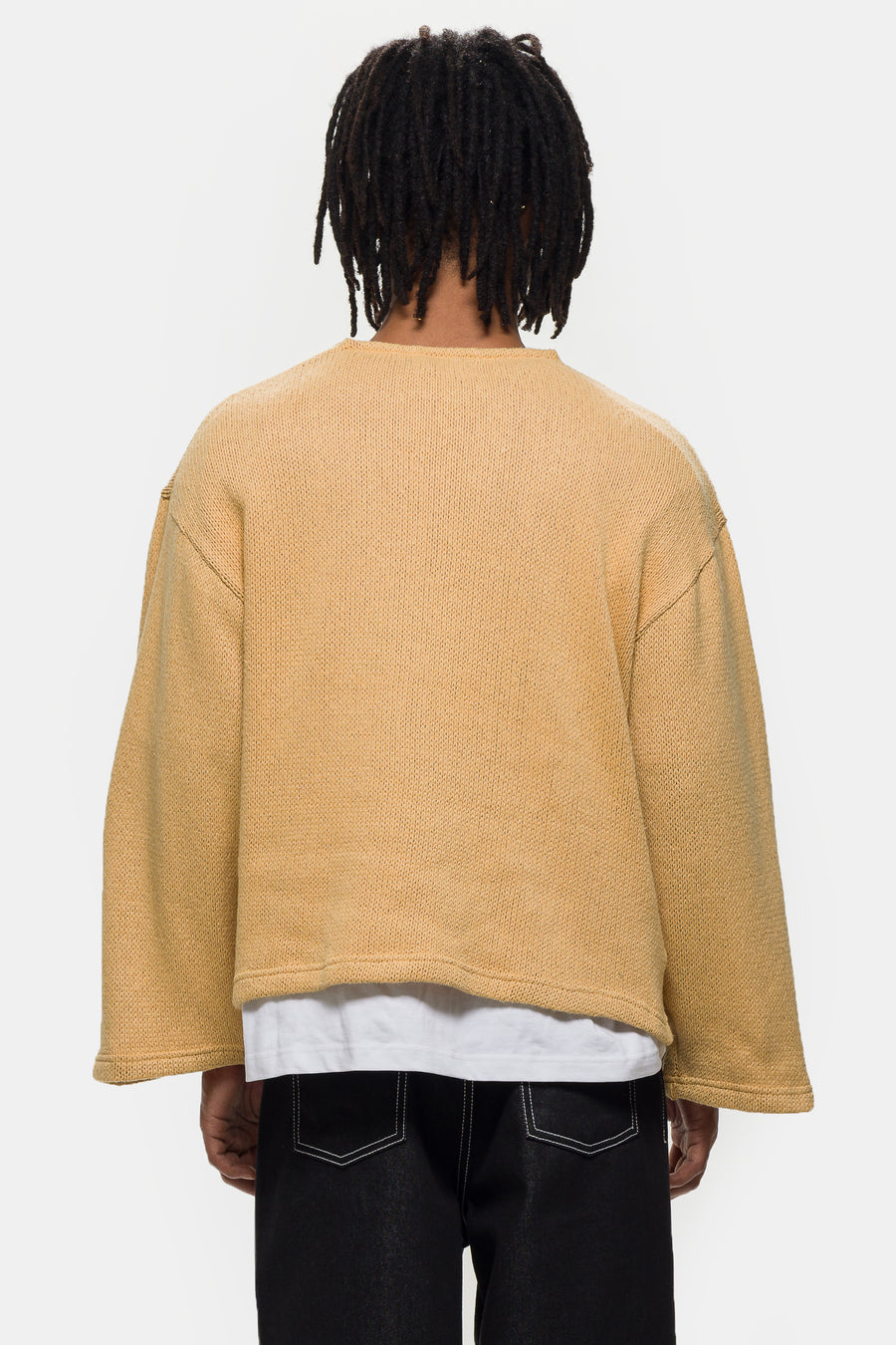 Estudio Niksen Crochet Boxy Sweater in Yellow - Notre