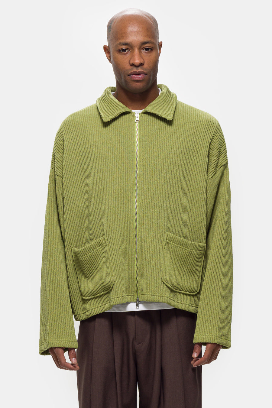 Estudio Niksen Double Zip Pocket Sweater in Pistachio - Notre