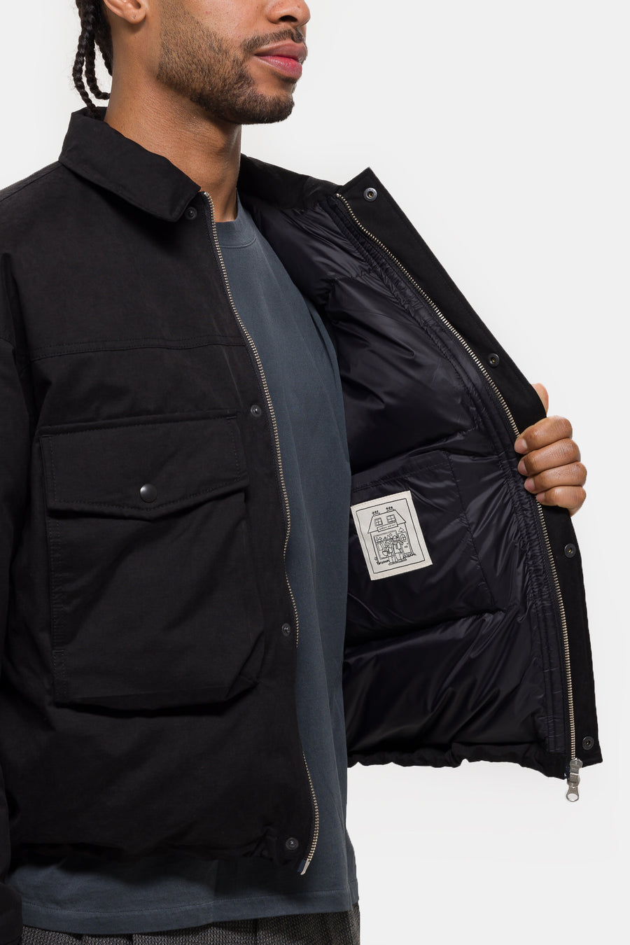 Estudio Niksen Down Pocket Jacket in Black - Notre