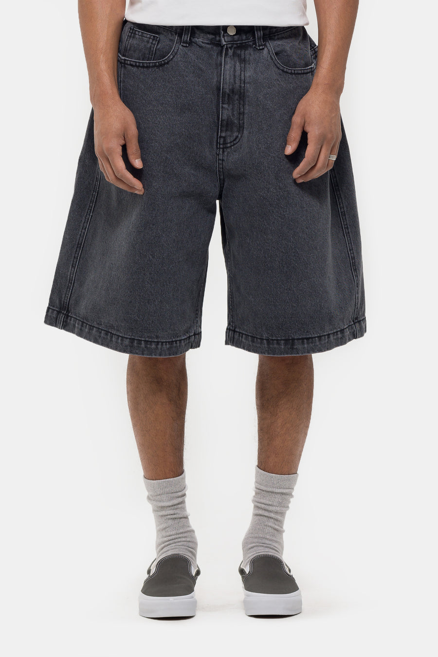 Estudio Niksen Half-Dart Denim Short in Black - Notre
