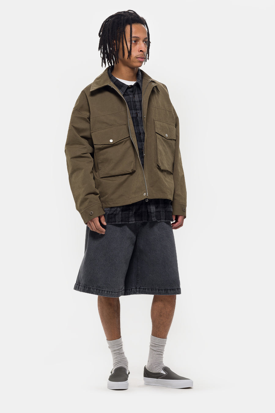 Estudio Niksen Half-Dart Denim Short in Black - Notre
