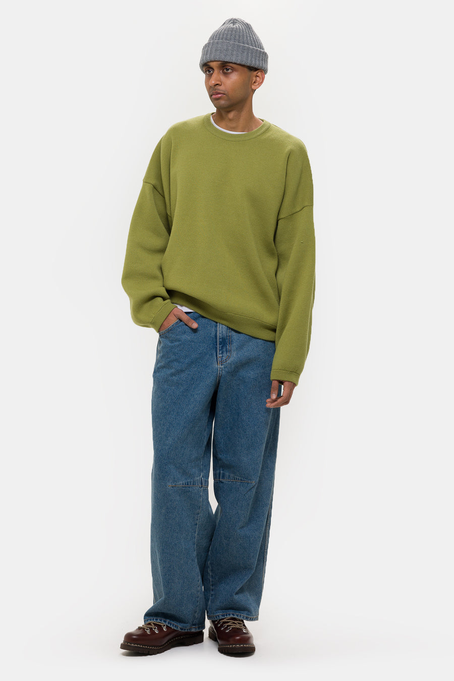 Estudio Niksen Half-Dart Maxi Jean in Blue Wash - Notre