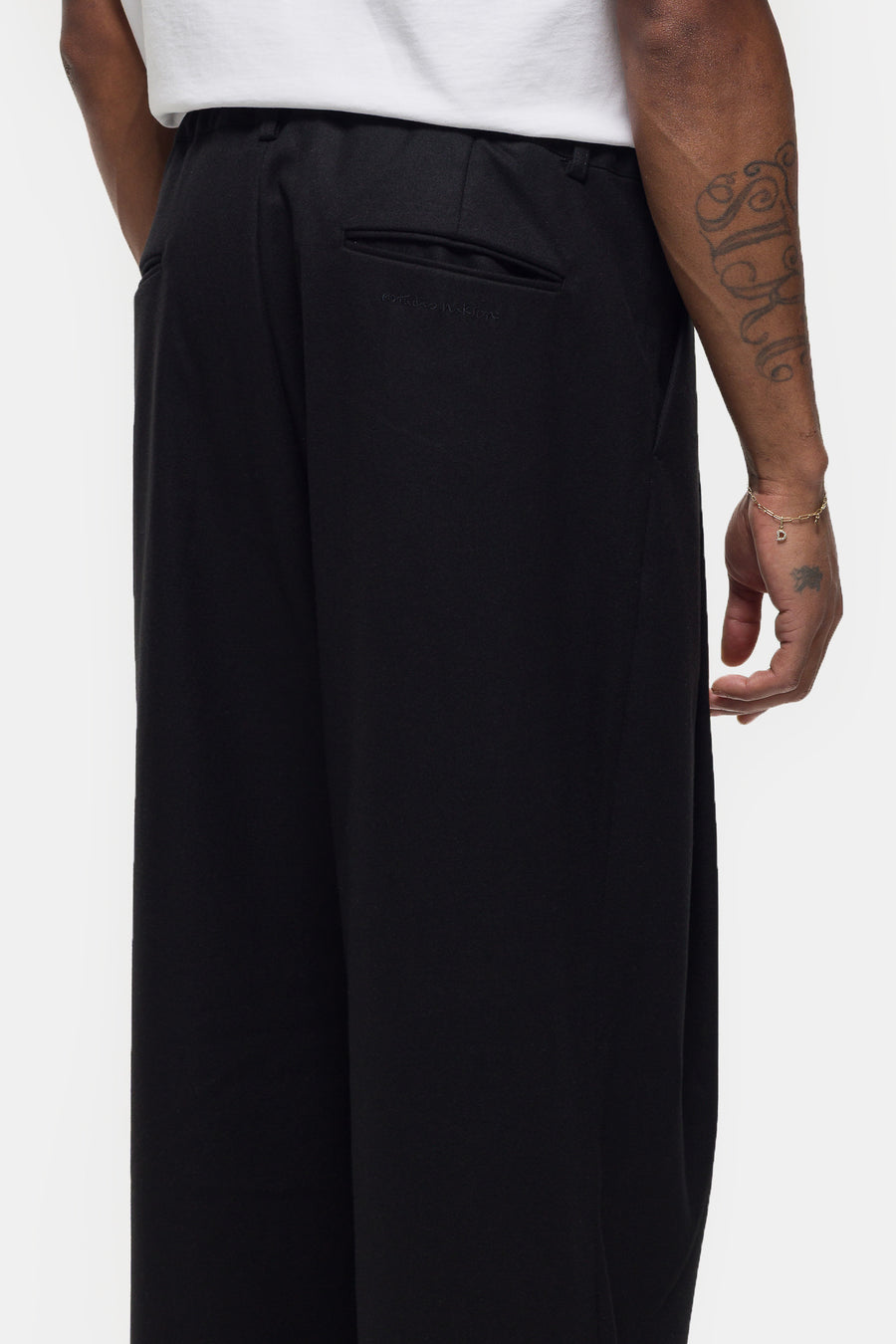 Estudio Niksen Heavyweight Pintuck Maxi Trouser in Black - Notre