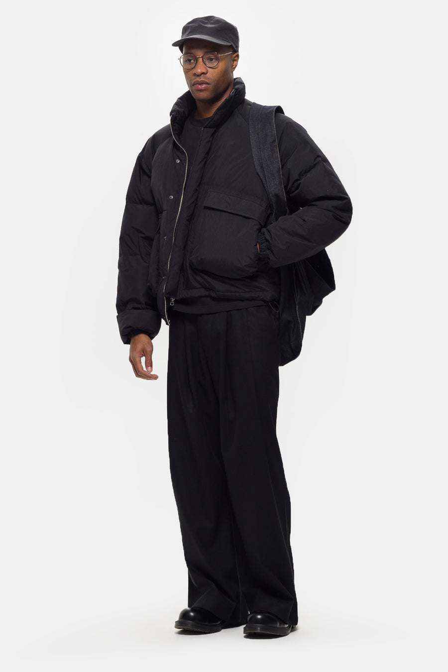 Estudio Niksen Heavyweight Pintuck Maxi Trouser in Black - Notre
