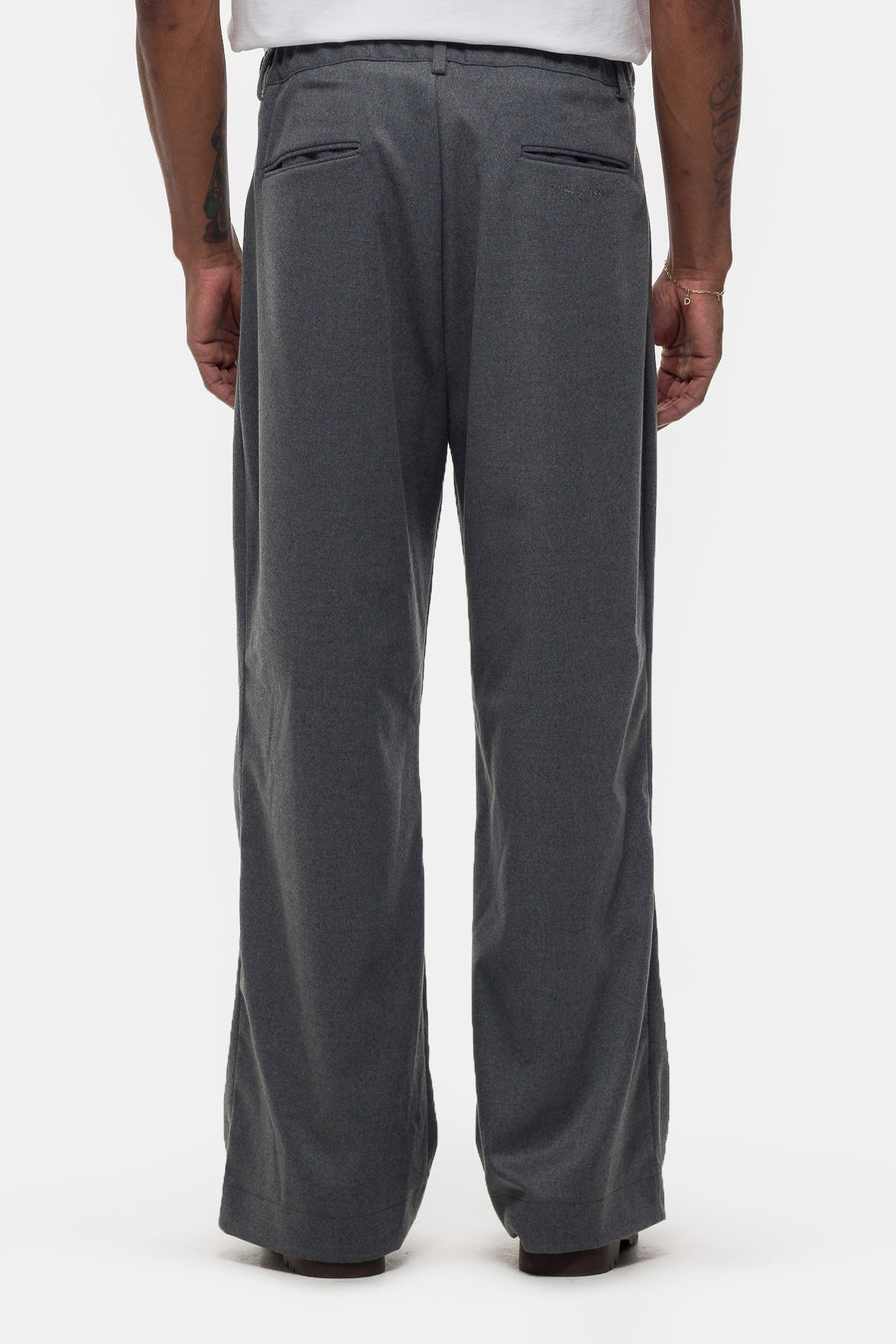 Estudio Niksen Heavyweight Pintuck Maxi Trouser in Grey - Notre