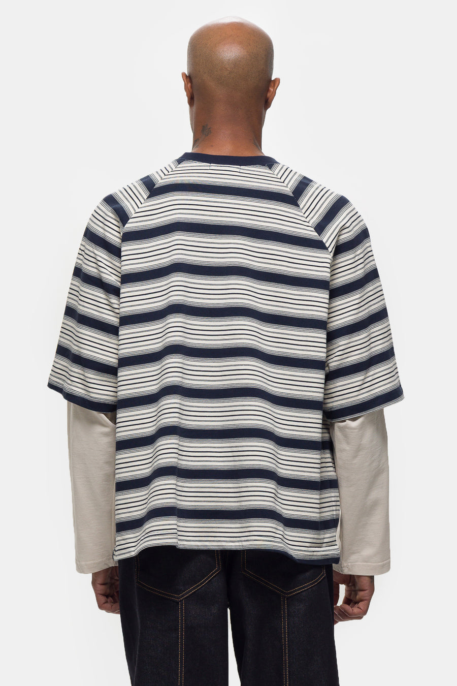 Estudio Niksen Longsleeve Layered T-Shirt in Blue Stripe - Notre