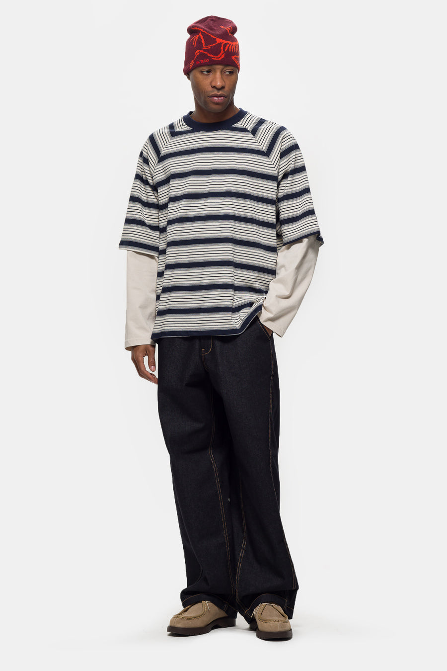 Estudio Niksen Longsleeve Layered T-Shirt in Blue Stripe - Notre