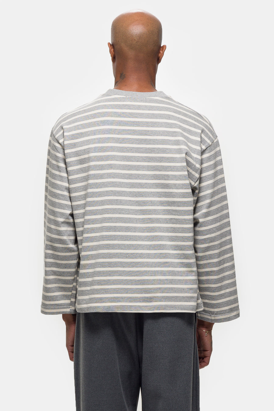 Estudio Niksen Longsleeve Stripe Top in Grey - Notre