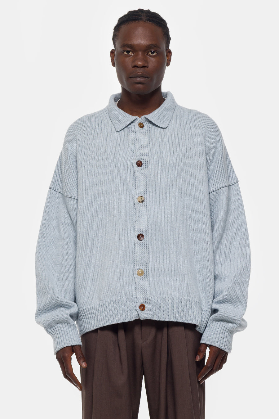 Estudio Niksen Mismatch Button Cardigan in Light Blue - Notre