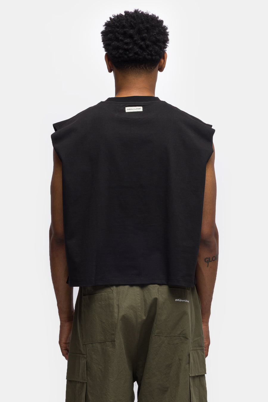 Estudio Niksen Muscle Cropped T-Shirt in Black - Notre