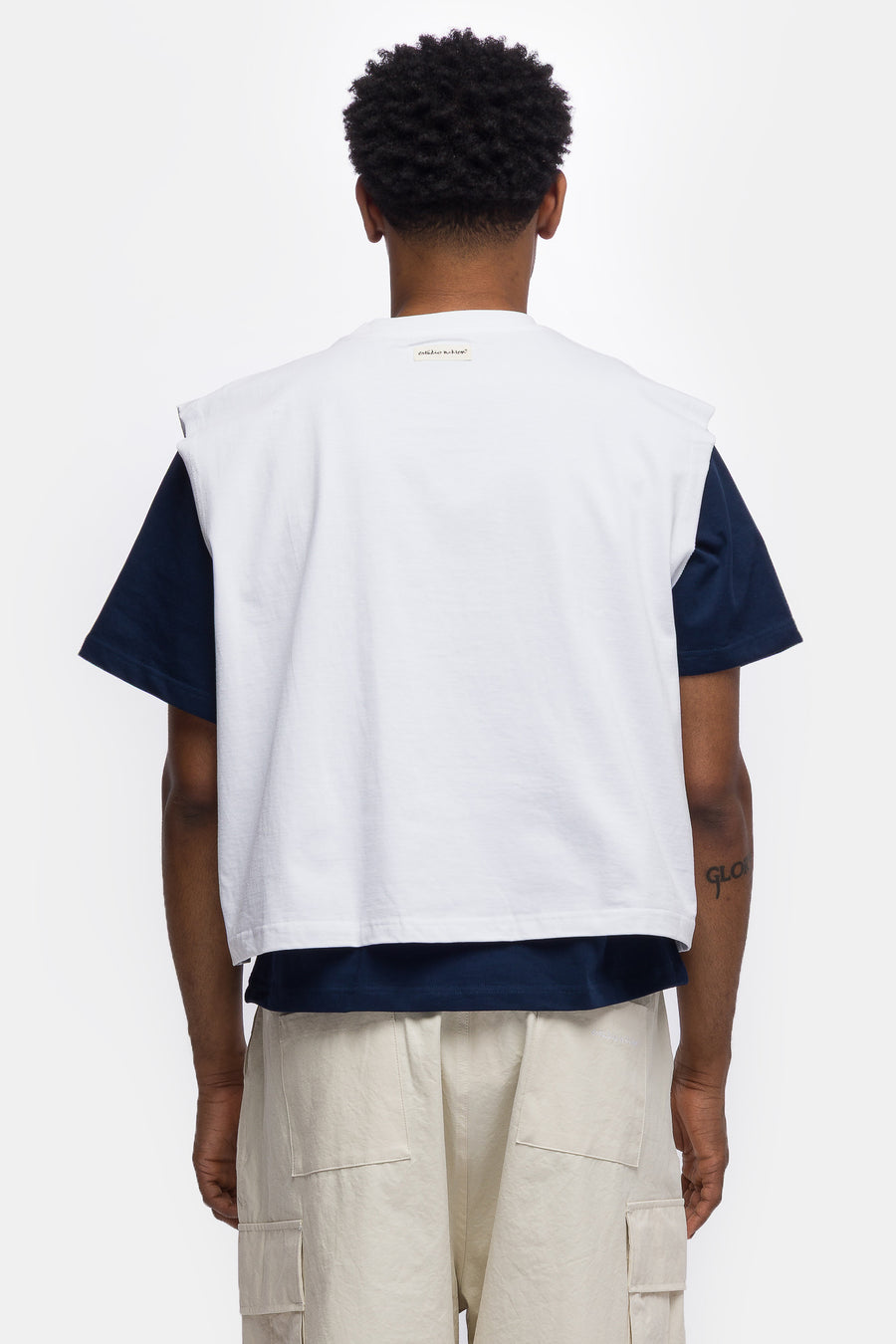 Estudio Niksen Muscle Cropped T-Shirt in White - Notre