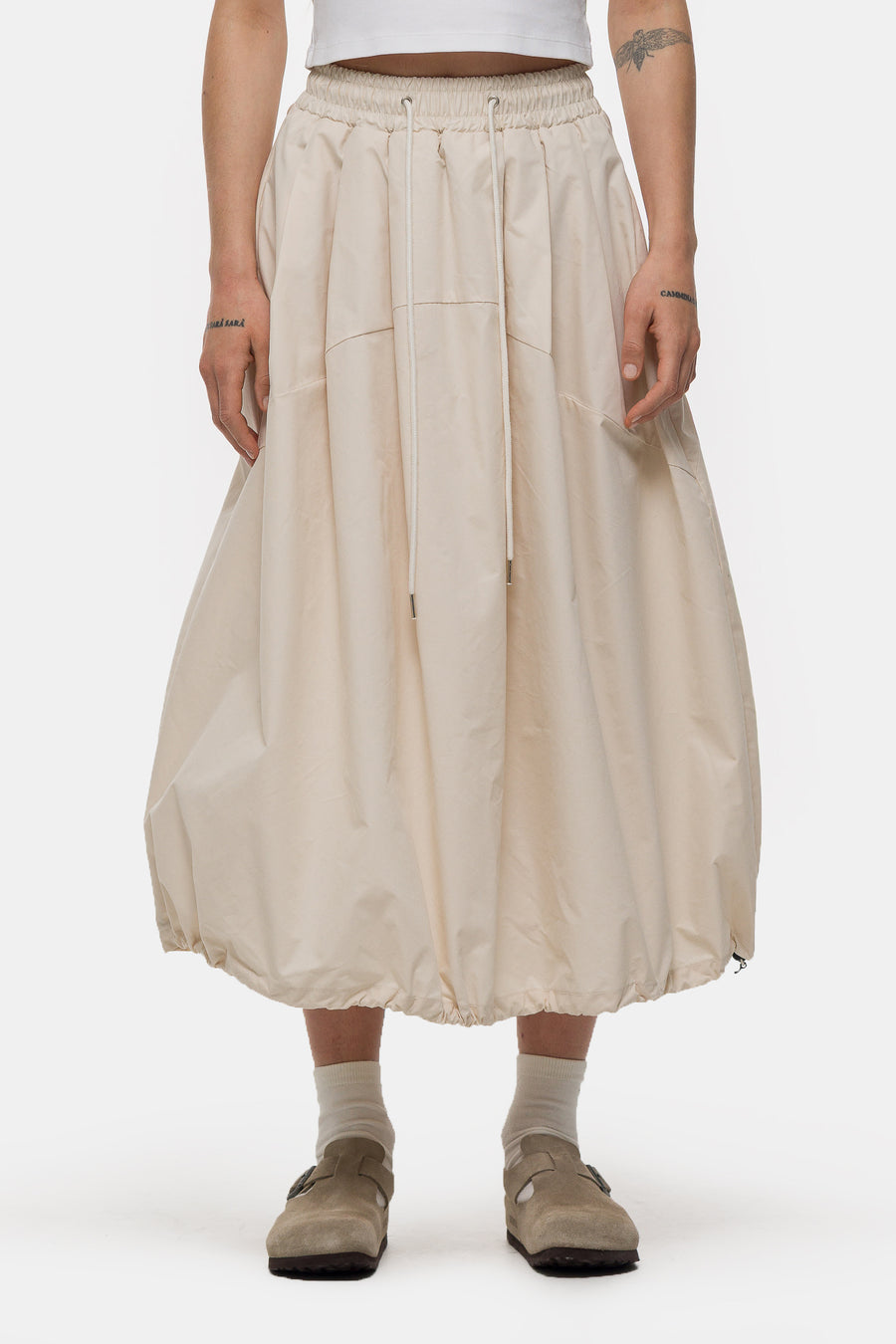 Estudio Niksen Pintuck Balloon Skirt in Ivory - Notre