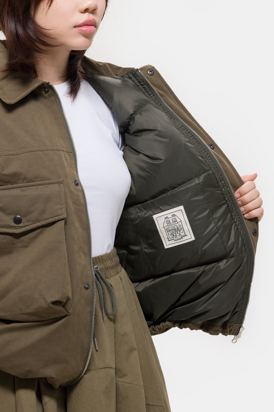 Estudio Niksen Down Pocket Jacket in Khaki - Notre