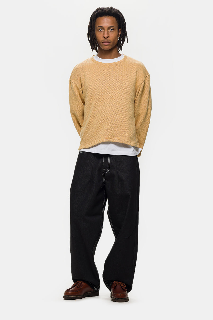 Estudio Niksen Raw Denim Balloon Jean in Black - Notre