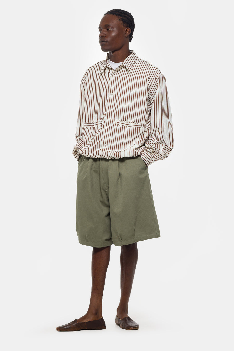 Estudio Niksen String Pocket Shirt in Brown - Notre