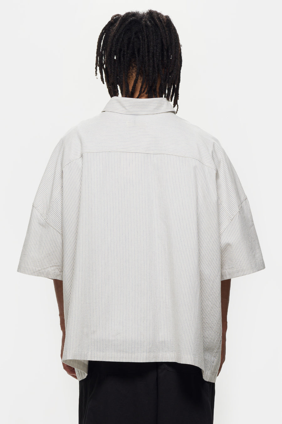 Estudio Niksen Two-Pocket Big Shirt in Blue Stripe - Notre